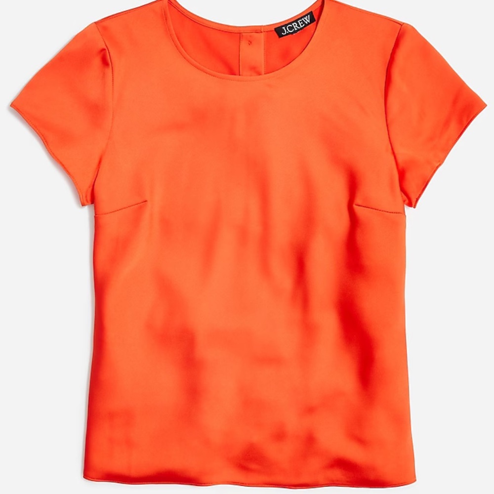 J. Crew Short-Sleeve Button-Back Top in‎ Everyday Crepe